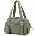 Borsa da palestra 45 x 22 x 30 cm in poliestere verde con tasche e tracolla regolabile