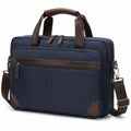 Borsa portadocumenti 40 x 30 x 8 cm in tessuto blu con tracolla regolabile