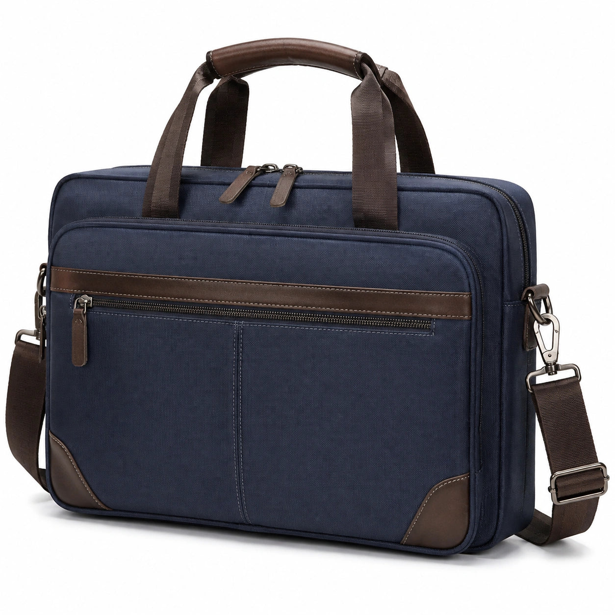 Borsa portadocumenti 40 x 30 x 8 cm in tessuto blu con tracolla regolabile