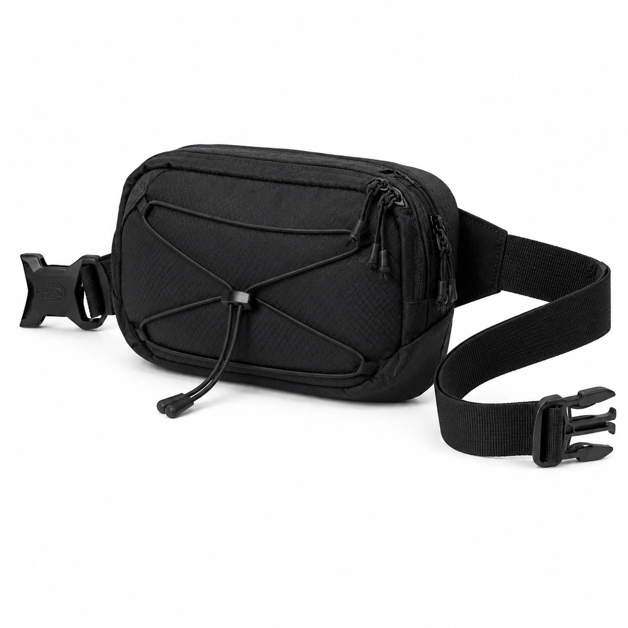 Marsupio 25 x 7 x 15 cm in tessuto sintetico nero con cintura regolabile e tasche zip