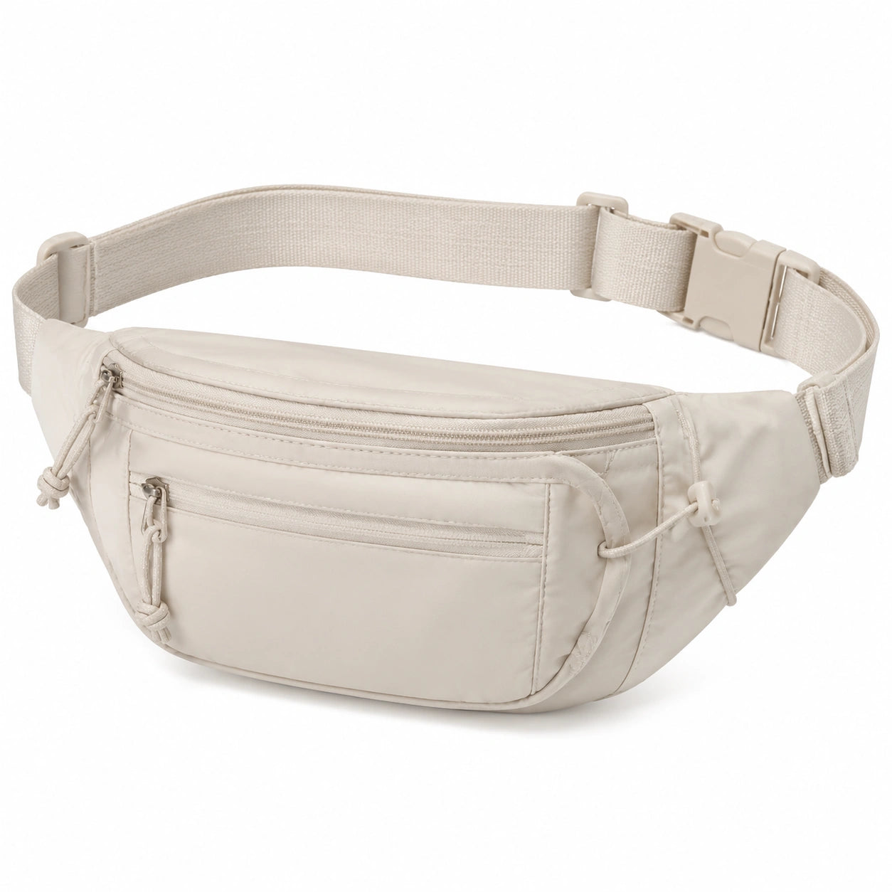 Marsupio 31 x 8 x 16 cm in tessuto sintetico avorio con tasche multiple regolabile