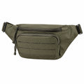 Marsupio 35 cm in nylon verde oliva per uso quotidiano con tasche zip