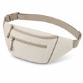 Marsupio taglia unica in tessuto beige con tasche zip regolabile