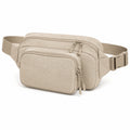 Marsupio 30 x 15 x 18 cm in tessuto beige - multitasche con cintura regolabile