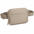 Marsupio 20 x 14 x 5 cm in tessuto beige con cintura regolabile e tasca frontale