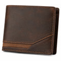 Portafoglio da uomo 12 x 9.5 x 2 cm in pelle marrone - pieghevole con scomparto banconote