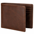 Portafoglio 12 x 9.5 cm in pelle marrone pieghevole con portacarte