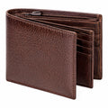 Portafoglio uomo 12 x 9.5 cm in pelle marrone con portacarte pieghevole