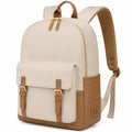 Zaino 30 x 14 x 40 cm in tessuto beige e marrone con tasca frontale stile urbano